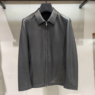 2023新款BOSSsunwen专柜正品秋冬季男装真皮皮衣外套133127022080