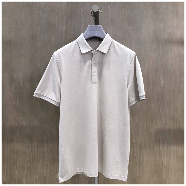 2022新款卡尔丹顿专柜夏季正品男士桑蚕丝短袖T恤衫KCBS40152FAW3