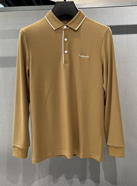 卡尔丹顿专柜正品秋季新款男士休闲翻领长袖T恤衫 AC5W00515FAY9