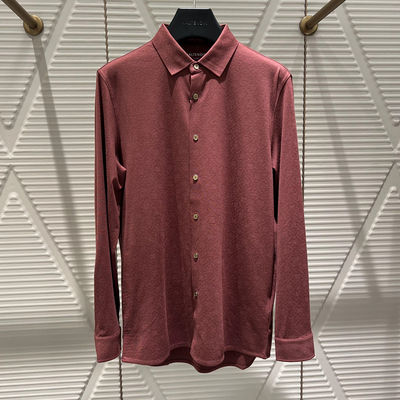 2024新款卡尔丹顿专柜正品男士针织休闲上衣衬衫2色KEAW13645HAD4