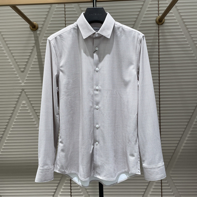 2024新款卡尔丹顿正品男秋冬商务长袖衬衫衬衣2色 KEAW23631CBN1