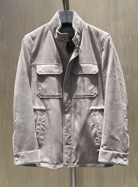 2022新款卡尔丹顿专柜秋冬正品男装羊反绒皮衣外套KCBW49411LAC9