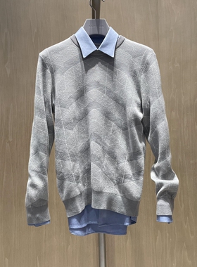 2022新款卡尔丹顿专柜秋季正品男装长袖羊毛针织衫KCBW44122RAG1