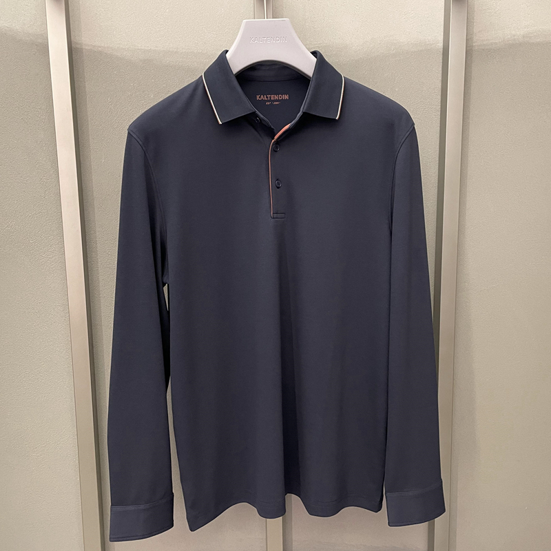 2023新款卡尔丹顿专柜正品男士休闲长袖T恤衫3色 KDAW10501FAW1