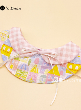 原创设计自制宠物口水巾圆领蝴蝶结装饰围兜可爱猫咪围嘴狗狗围脖