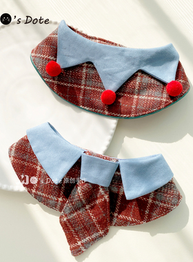 原创复古风新年宠物口水巾猫咪围脖狗狗围脖中小型犬狗狗围兜