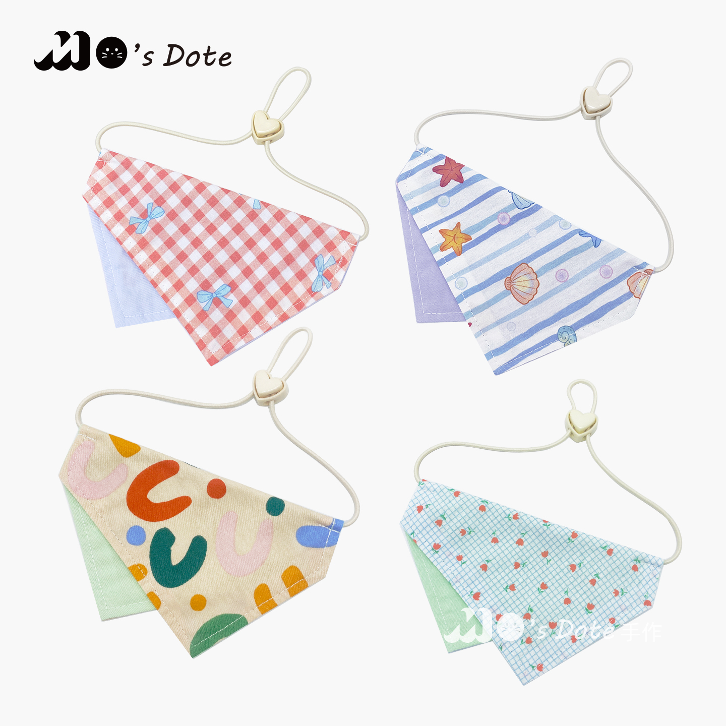 自制宠物口水巾印花围兜款可调节