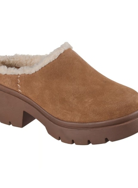 代购美国进口海外版斯凯奇女鞋粗跟冬季增高防滑半拖运动鞋169071