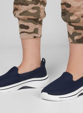 代购skechers斯凯奇女鞋舒适一脚蹬轻便耐磨缓震透气健步鞋124401