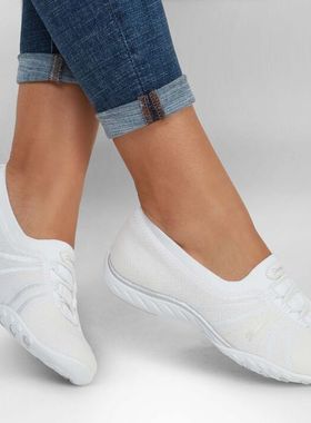 代购skechers斯凯奇女鞋舒适一脚蹬平底防滑耐磨轻便运动鞋100247