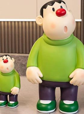 歪头胖虎大手办卡通动漫潮玩客厅小摆件玩偶玩具生日礼物家居摆件