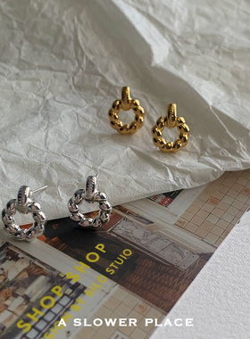 甜甜圈｜韩系简约可爱耳钉 小巧ins冷淡风耳环 925银针