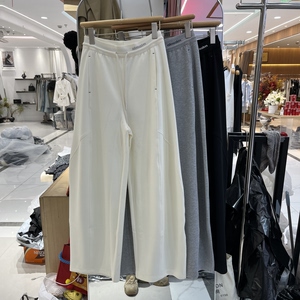 欧洲站2026春季新款女士高腰绑带弯刀阔腿裤欧货时尚百搭卫裤长裤