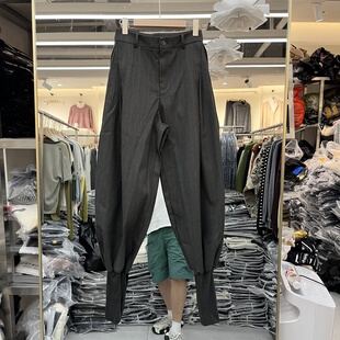 实体店同款2026秋季新款女士高腰条纹拼色哈伦裤欧货时尚显瘦长裤