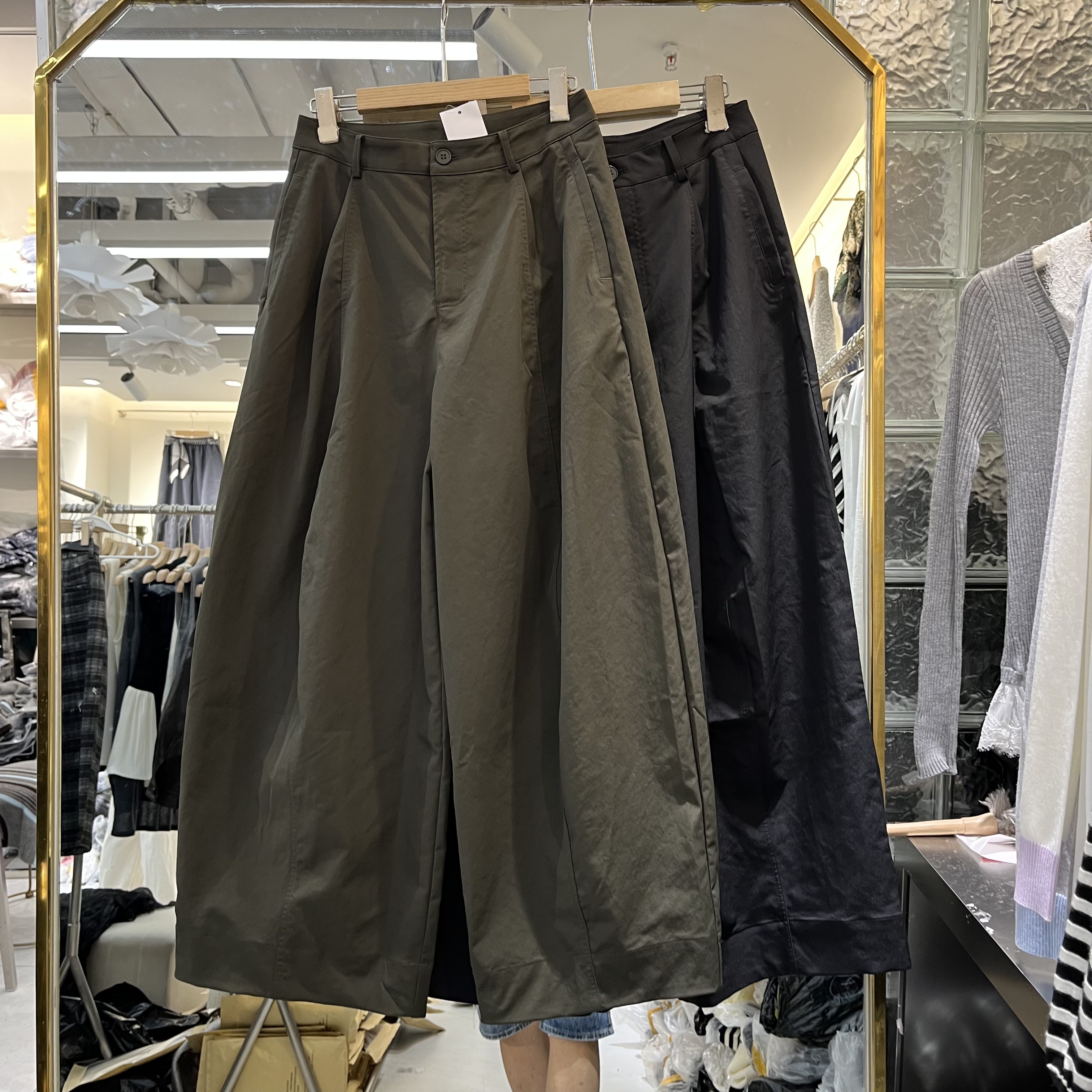 欧洲站2025早秋新款女士高腰韩版阔腿休闲裤欧货宽松显瘦百搭长裤