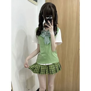 上衣jk格裙一整套 小青梅 日系JK制服针织衫 马甲背心内搭短袖 衬衫
