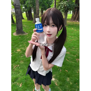 短袖 修身 显瘦甜美套装 上衣套装 新品 JK制服日系原创夏季 娃娃领衬衫