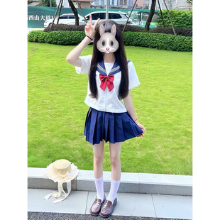 水手服校供感JK短裙JK制服 日系学院风绀三本长短袖 衬衫 2025夏季 款