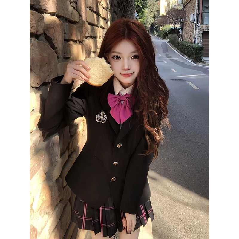 德兰西JK格裙日系制服套装女原创针织背心正版毛衣百褶裙格裙外套,女装/女士精品,时尚套装,淘宝优惠券,粉丝福利购,淘宝优惠卷