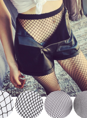 网袜女士春夏季性感透肉黑色白色连裤袜网格袜子防勾丝情趣渔网袜