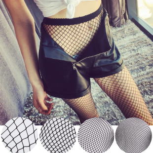 网袜女士春夏季 袜网格袜子防勾丝****渔网袜 性感透肉黑色白色连裤