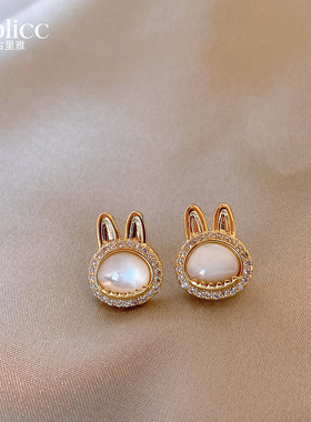金色小兔子耳钉女超精致独特漂亮耳环2025新款爆款高级感轻奢耳饰