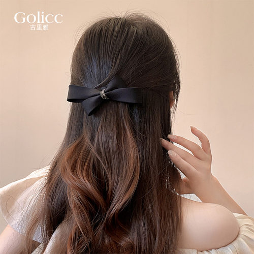 古里雅蝴蝶结半扎发高级感弹簧夹