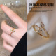 金色微镶蛇形开口戒指女2026新款 设计小众指环轻奢高级感尾戒 爆款
