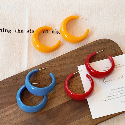 多巴胺彩色C圈耳环轻奢高级感