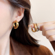 金色素圈耳圈耳饰女2026新款 高级感轻奢独特漂亮耳环圈圈耳钉 爆款