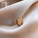 古里雅金色镂空花边小圈圈耳扣耳环女轻奢高级感耳钉气质耳圈耳饰