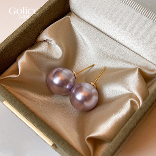 轻奢高级感香芋紫珍珠耳钉女2025新款 耳饰 爆款 气质耳环适合夏天