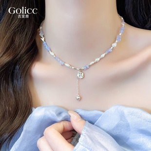 不规则珍珠圆球碎银子串珠花朵吊坠项链女2026新款锁骨链轻奢小众