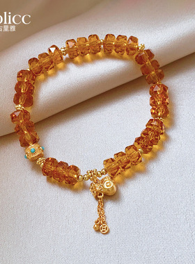 金色福袋钱币吊坠手链轻奢小众