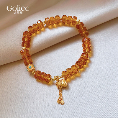 金色福袋钱币吊坠手链轻奢小众