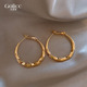 高级感轻奢耳钉适合圆脸 金色大圈圈耳环女2025新款 爆款 秋冬耳饰
