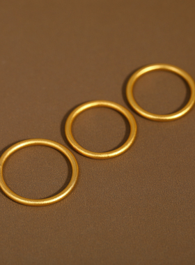 古法沙金细版磨砂戒指高级感指环