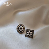 黑色复古珍珠耳钉女925纯银针轻奢高级感耳环2026新款 爆款 耳饰品