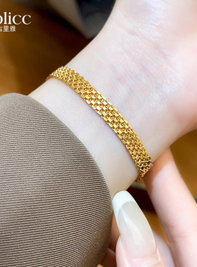 金色编织表带手链小众精致高级感