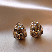 小众设计水晶耳环2026新款 爆款 耳钉轻奢气质耳饰女高级感精致独特