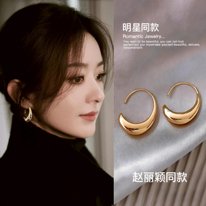 古里雅金色水滴款圈圈耳环女2026新款爆款轻奢高级感耳钉大气耳饰