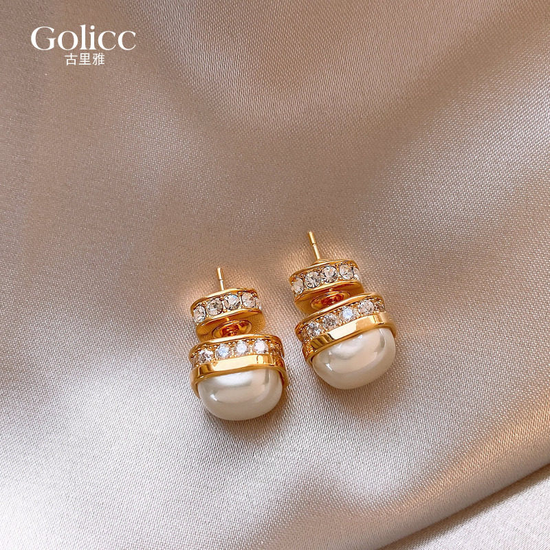古里雅金色微镶方糖珍珠耳钉女2026新款爆款高级感耳饰巨好看耳环,饰品/流行首饰/时尚饰品新,耳钉,淘宝优惠券,粉丝福利购,淘宝优惠卷