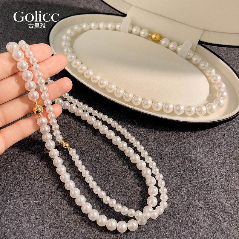 澳白珍珠项链磁吸扣女款2025新款爆款轻奢小众锁骨颈链高级感配饰,饰品/流行首饰/时尚饰品新,项链,淘宝优惠券,粉丝福利购,淘宝优惠卷