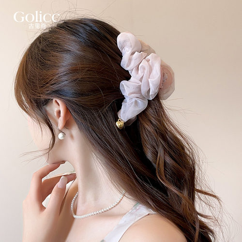 法式网纱褶皱抓夹高级感鲨鱼夹