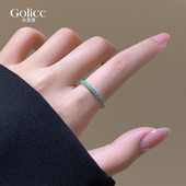 巨好看 爆款 食指戒 轻奢高级感指环2026新款 微镶绿石开口戒指女款