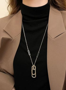 长款双环扣项链女2025新款毛衣链大气高档高级感轻奢小众秋冬配饰