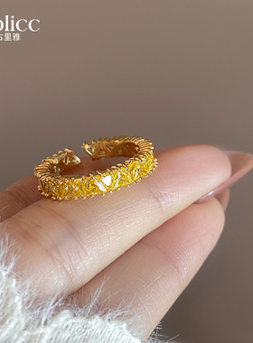 古里雅小金山开口戒指女2025新款爆款食指戒小众设计巨好看的指环