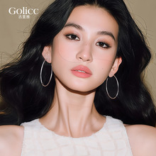 银色圈圈耳环女2025年新款爆款高级感轻奢素圈耳钉小众设计感耳饰
