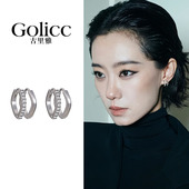 多种戴法银色小耳圈四件套微镶耳环女设计感小众气质耳钉通勤耳饰