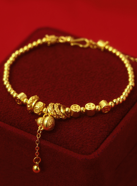金色葫芦爱心钱币串珠手串高级感